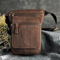 Cool Biker Mens Leather Drop Leg Bag Belt Pouch Waist Bag Side Bag Shoulder Bag for Men - imessengerbags