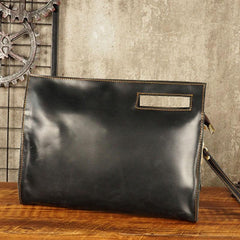 Cool Leather Mens Leather Large Clutch Wristlet Bag Shoulder Bag Side Bag for Men - imessengerbags