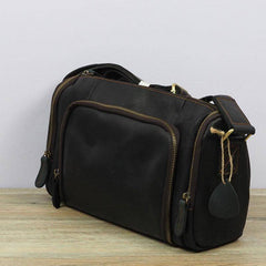 Cool Leather Small Mens Barrel Side Bag Bucket Shoulder Bag Messenger Bag for Men - imessengerbags