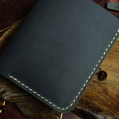 Handmade Leather Mens Cool Slim Leather Wallet Men billfold Wallets Bifold for Men - imessengerbags