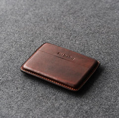 Handmade Brown Leather Slim Mens 10pcs Cigarette Holder Case Cool Custom Cigarette Case for Men - imessengerbags