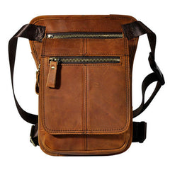 Cool Biker Mens Leather Drop Leg Bag Belt Pouch Waist Bag Side Bag Shoulder Bag for Men - imessengerbags