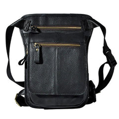 Cool Biker Mens Leather Drop Leg Bag Belt Pouch Waist Bag Side Bag Shoulder Bag for Men - imessengerbags