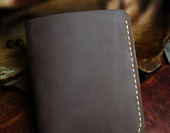 Handmade Leather Mens Cool Slim Leather Wallet Men billfold Wallets Bifold for Men - imessengerbags