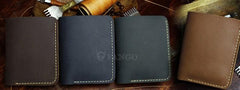 Handmade Leather Mens Cool Slim Leather Wallet Men billfold Wallets Bifold for Men - imessengerbags