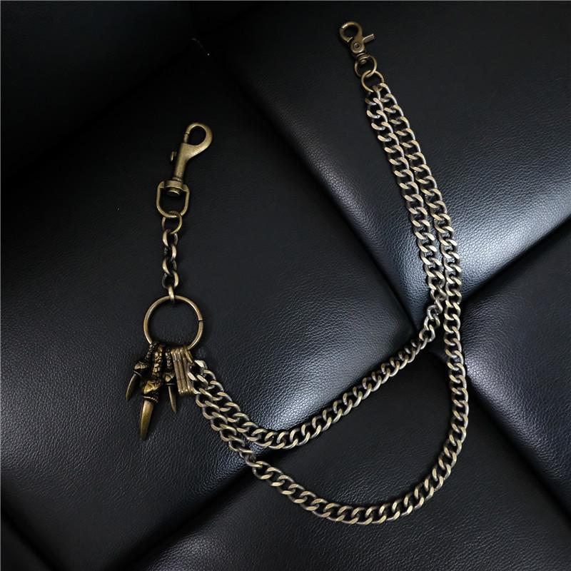 Badass Leather Silver Long Leather Biker Chain Trendy Pants Chain Wall –  imessengerbags