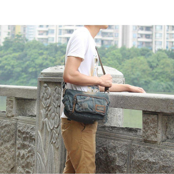 jean bags Small Denim Crossbody Bag Mens Denim Cross Bag Denim Shoulder Bag Denim Messenger Bag for Women