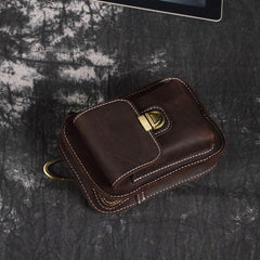 Brown Leather Cigarette Bag Holster Waist Pouches Waist Bag Belt Pouch Belt Bag For Men