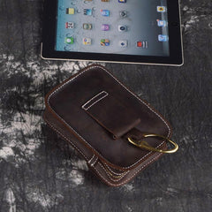 Brown Leather Cigarette Bag Holster Waist Pouches Waist Bag Belt Pouch Belt Bag For Men