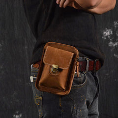 Brown Leather Cigarette Bag Holster Waist Pouches Waist Bag Belt Pouch Belt Bag For Men