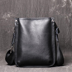 Cool Black LEATHER MENS Vertical SIDE BAGS COURIER BAG Black Vertical MESSENGER BAG FOR MEN - imessengerbags