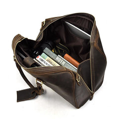 Cool Leather Men Large Brown Overnight Bag Travel Bag Weekender Bag For Men - imessengerbags