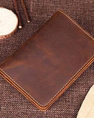 Handmade Genuine Leather Slim Wallet Bifold Long Wallet Passport Purse Bag For Mens - imessengerbags