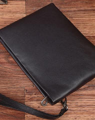 Handmade Genuine Leather Clutch Zip Long Wallet Purse Bag For Mens - imessengerbags