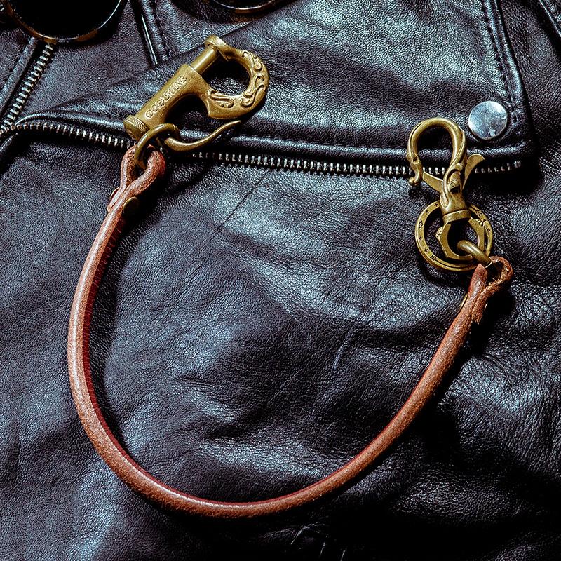 Cool Men's Handmade Leather Brass Pants Chains Biker Wallet Chains For –  imessengerbags