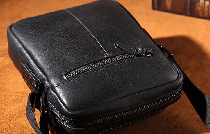 Men's Genuine Leather Small Crossbody Shoulder Messenger Bag