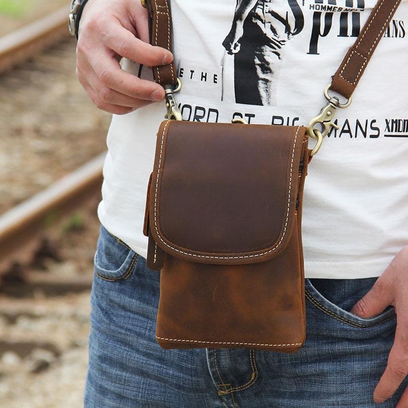 Premium Leather Fanny Pack Waist Bag Hip Belt Pouch Travel Purse Genui –  LINDSEY STREET