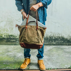 mens canvas tote bag Cool Canvas Leather Mens Tote Bag Canvas Men Tote Bag Canvas Messenger Bags for Men