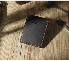 Handmade Blue Leather Mens License Wallet Personalize Bifold License Card Wallets for Men