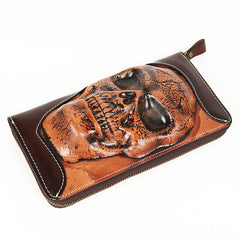 clutch purse wallet​ Skull Wallet Cool Wallet Leather Wallets with Skulls​ Mens Clutch Wallet Mens Skull Wallet zip clutch wallet