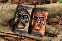 large wallet clutch​ Skull Wallet Cool Wallet Leather Wallets with Skulls​ Mens Clutch Wallet Mens Skull Wallet zip clutch wallet