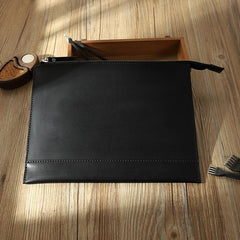 Handmade Mens Slim Clutch Purse Folder Purse Personalized Coffee Leather Envelope Bag for Men