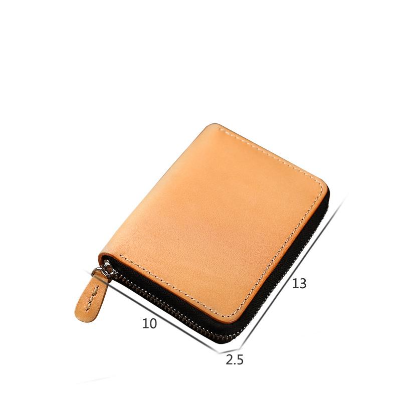 Men's Leather Bifold Zip Wallet Small Short wallet for men Coin pouch  checkered [SG LOCAL]