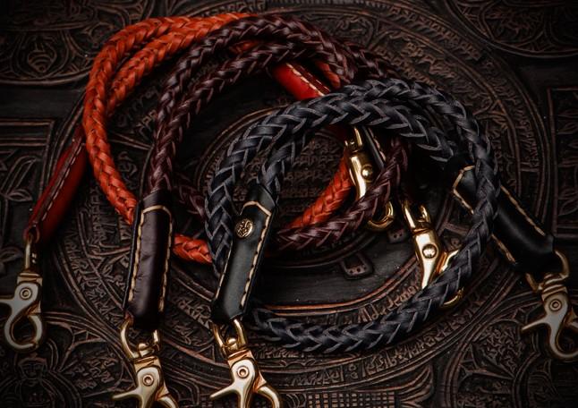 Leather Wallet Chain Braided leather lanyard rope. Wallet chain for trucker  wallet and biker wallet. Chain wallets for men. Gift for Men