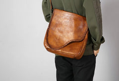 Handmade Leather Mens Handbag Cool Messenger Bag Shoulder Bag for Men - imessengerbags