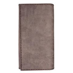 Mens Leather Trifold Long Wallet Handmade Lots Cards Checkbook Long Wallet for Men