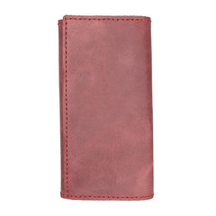 Mens Leather Trifold Long Wallet Handmade Lots Cards Checkbook Long Wallet for Men