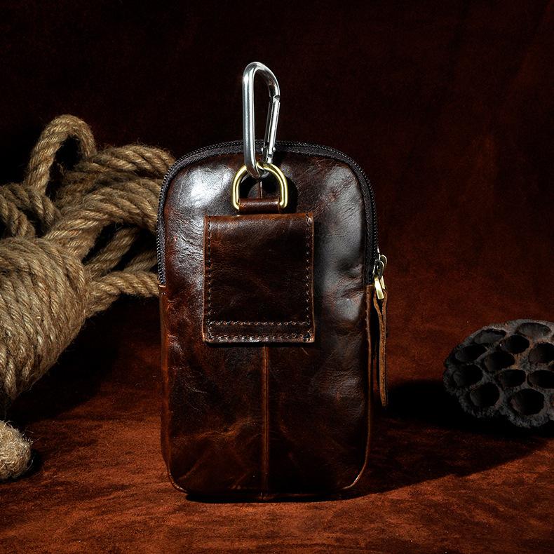 Leather Belt Pouch Mens Small Cases Waist Bag Shoulder Bag for Men –  iwalletsmen