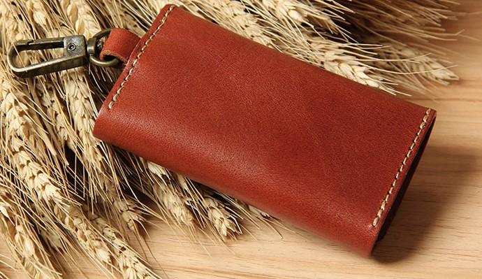 Handmade Leather billfold Biker Wallet Mens Cool Car Key Wallet Pouch