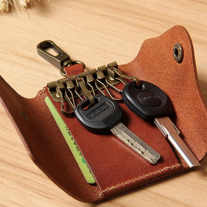 Handmade Leather Key Case Key Wallet Men's Key Holders Car Key Holder