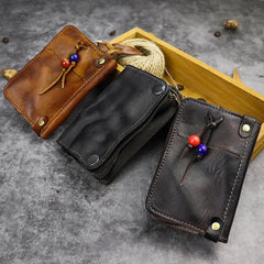 Vintage Leather Men's billfold Small Wallet Brown Key Wallet Card Wallet For Men - imessengerbags