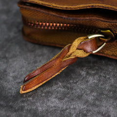 Vintage Leather Men's billfold Small Wallet Brown Key Wallet Card Wallet For Men - imessengerbags