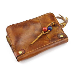 Vintage Leather Men's billfold Small Wallet Brown Key Wallet Card Wallet For Men - imessengerbags