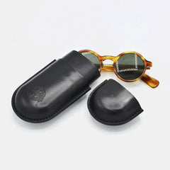 Cool Brown Leather Mens 2pcs Cigar Case Cool Custom Leather Cigar Case for Men - imessengerbags