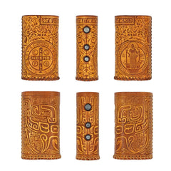 Handmade Tooled Constandine Leather Brown Mens DICODES BOXMINI Holder Cigarette Case for Men - imessengerbags