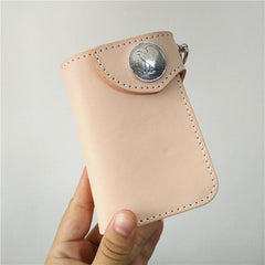 [On Sale] Handmade Mens Leather Small Wallets Cool billfold Wallet for Men - imessengerbags