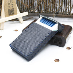 Handmade Leather Dark Blue Womens Cigarette Holder Case for Women - imessengerbags