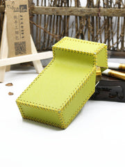 Cute Handmade Leather Womens Green Cigarette Holder Case for Women - imessengerbags