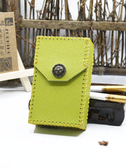 Cute Handmade Leather Womens Green Cigarette Holder Case for Women - imessengerbags