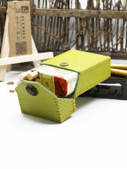 Cute Handmade Leather Womens Green Cigarette Holder Case for Women - imessengerbags