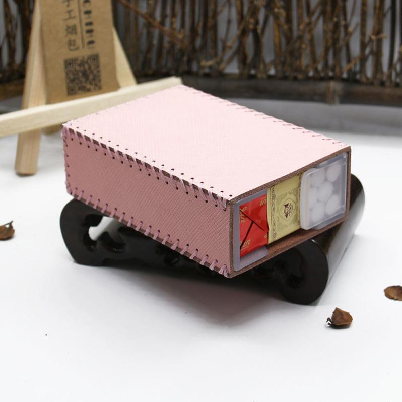 Handmade Leather Womens Pink Cute Cigarette Holder Case for Women - imessengerbags