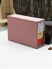 Handmade Leather Womens Pink Cute Cigarette Holder Case for Women - imessengerbags