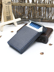 Handmade Leather Dark Blue Womens Cigarette Holder Case for Women - imessengerbags