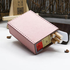 Handmade Leather Womens Pink Cute Cigarette Holder Case for Women - imessengerbags