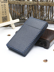 Handmade Leather Dark Blue Womens Cigarette Holder Case for Women - imessengerbags