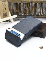 Handmade Leather Dark Blue Womens Cigarette Holder Case for Women - imessengerbags